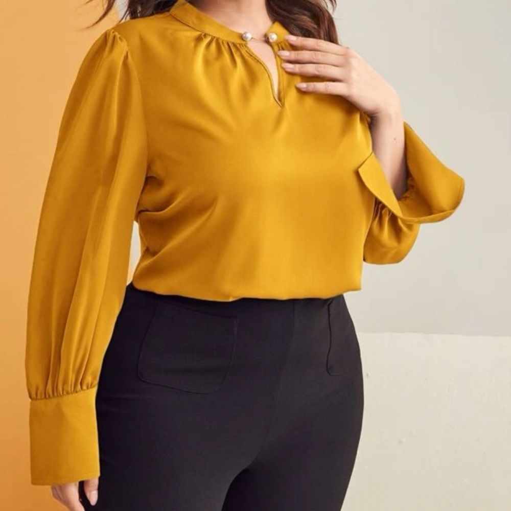 Brand New SHEIN Curve Blouse Size 4X in Gold